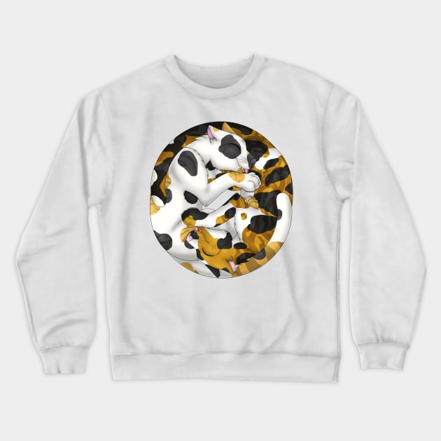 Yin-Yang Cats: Calico Tabby Crewneck Sweatshirt by spyroid101